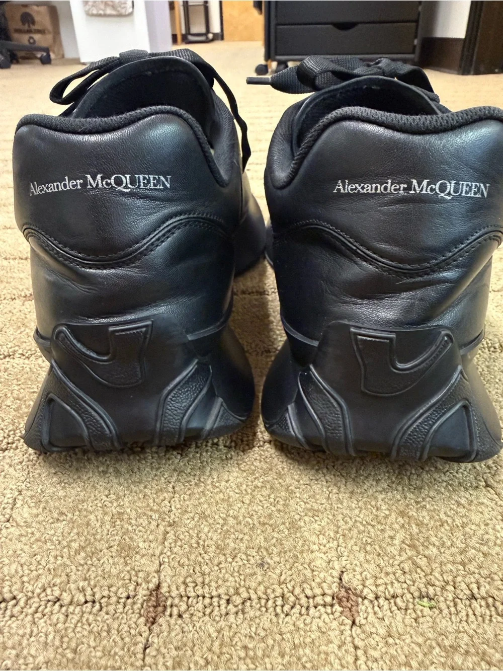 Alexander McQueen Black Leather Men’s Sneakers